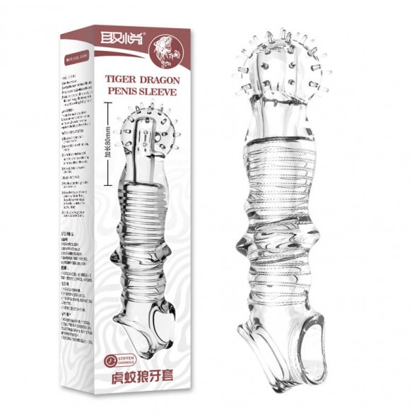 PLEASE ME - Tiger Dragon Penis Sleeve (Transparent)